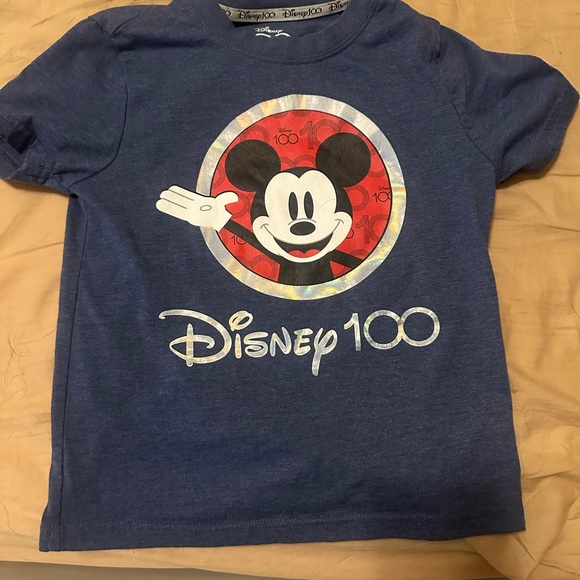 Disney Other - Disney Blue Mickey Mouse 100th Anniversary Tee